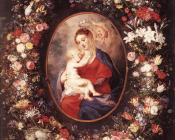 彼得保罗鲁本斯 - The Virgin and Child in a Garland of Flower